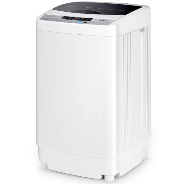 Lave-Linges Machine à Laver Automatique avec 10 Programmes Affichage LED Capacité de Lavage 4,5 KG Economie d'eau et d'Energie 50 x 50 x 85 CM Gris