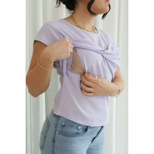 LDP - Chandail court torsadé - lilas