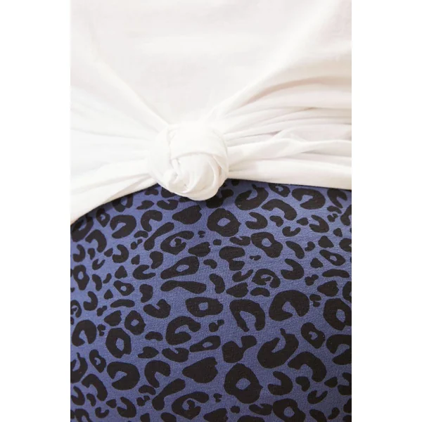 Legging de grossesse en coton bio léopard - Bleu