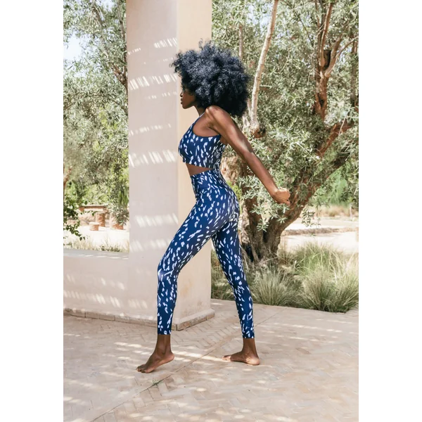 LEGGING FLEUR Chakra bleu et blanc