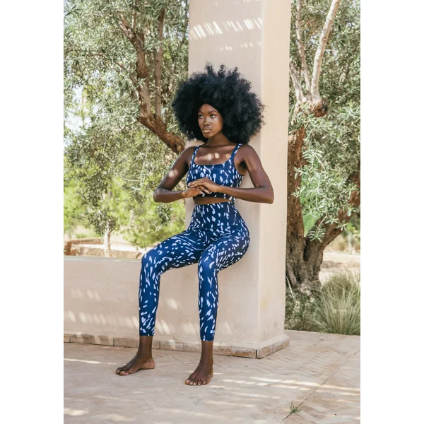 LEGGING FLEUR Chakra bleu et blanc