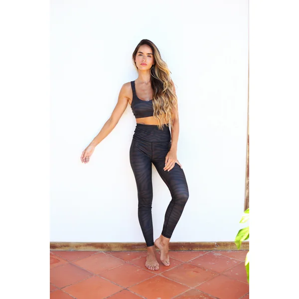 Legging FLEUR - Zèbre Marron & Noir