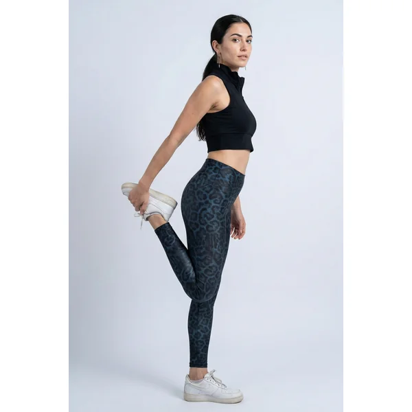Legging Vanille Panthère bleu canard