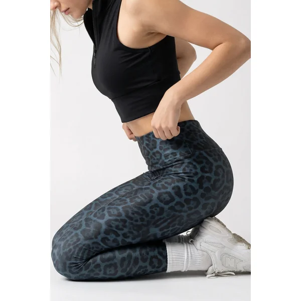 Legging Vanille Panthère bleu canard