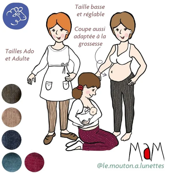 Leggings en laine mérinos pour femme et ado MaM - Coloris 2024