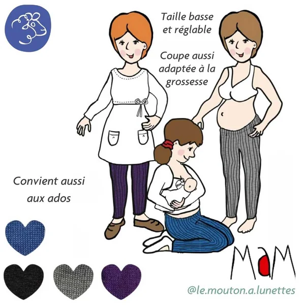 Leggings en laine mérinos pour femme et ado MaM - Coloris 2024