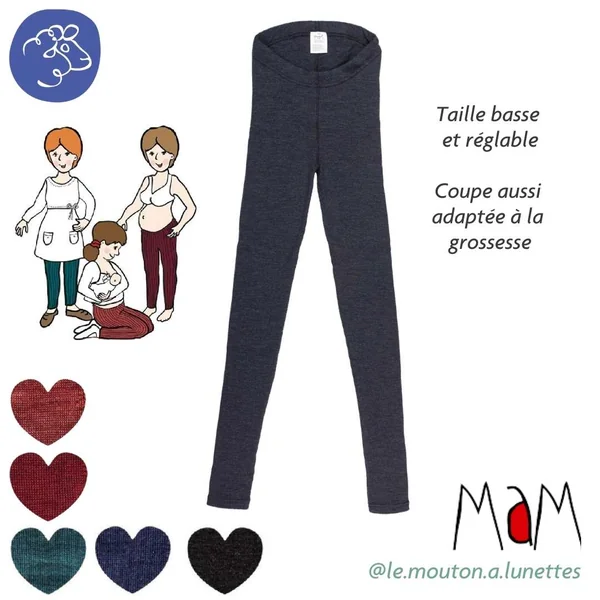 Leggings femme en laine mérinos MaM – Coloris 2025/26