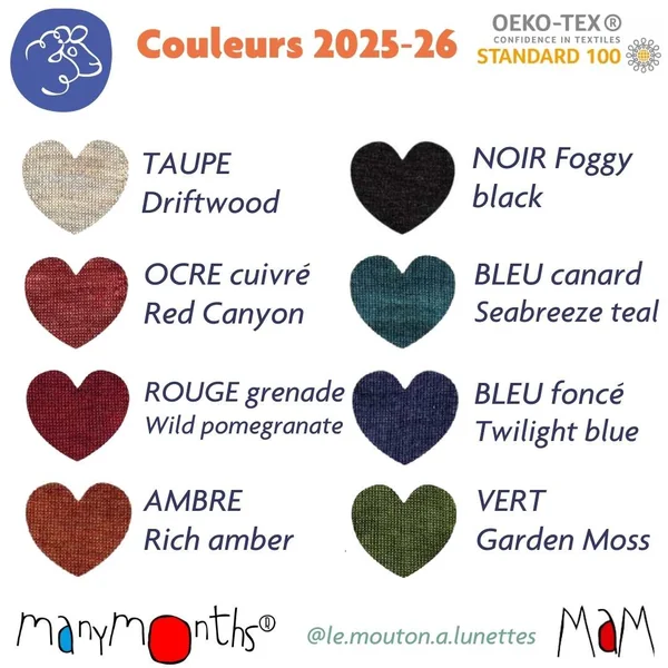Leggings mérinos enfant "Sport" avec renforts chanvre ManyMonths – Nouveauté 2025/26