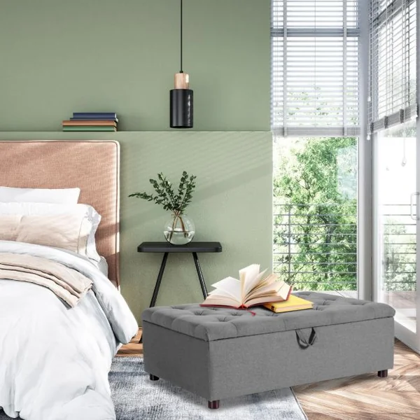 Lit Convertible Pliant 2 en 1 Lit Ottoman Pliant avec Matelas et Cadre en Métal Lit d'Invité Peu Encombrant Canapé-lit à Double Usage Gris