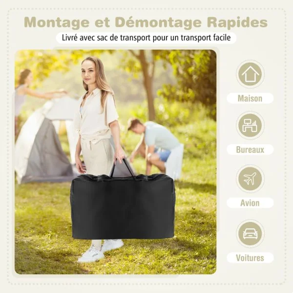 Lit de Chevet pour Bébé Berceau Lit Pliant Portable Berceau Réglable avec Rangement Gris/Noir
