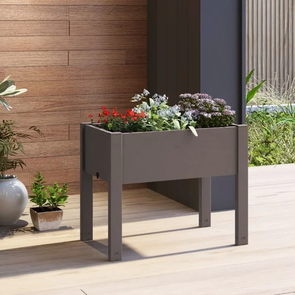 Lit de Jardin Surélevé Jardinière à Arrosage Automatique Indicateur de Niveau d'Eau Trou de Drainage Séparateurs Amovibles Café