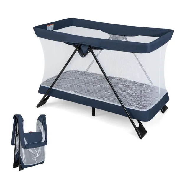 Lit de Voyage Portable Centre de Nursery Pliable Multifonctionnel avec Matelas Confortable et Housse de Matelas Lavable Parc de Jeu pour Bébé Voyageur