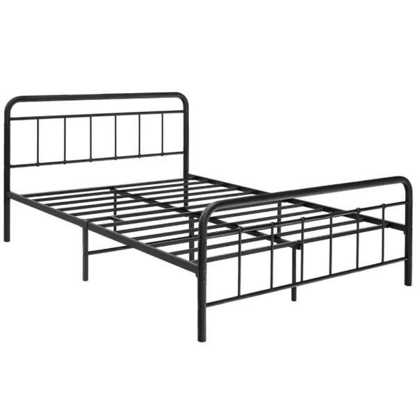 Lit Double en Métal Cadre de Lit pour Adultes Lattes en métal Massif Pas Besoin de Sommier sans Bruit 200 x 160 CM/200 x 140 CM