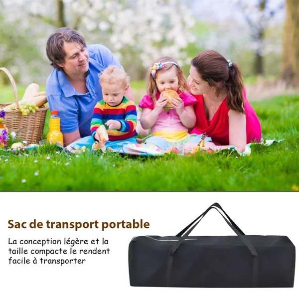 Lit Parapluie Bébé 3 en 1 avec Table à Langer Lit de Voyage Pliable avec Matelas Respirant Roue Universelle avec Frein Berceau Bébé de 0-36 Mois