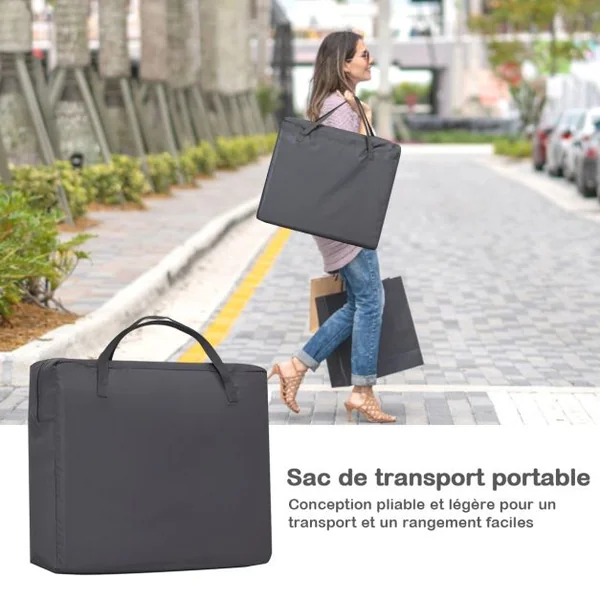 Lit Parapluie pour Bébé 1-3ans avec Matelas Souple et Lavable Parc Pliable Fermeture Eclair Sac de Transport Argent
