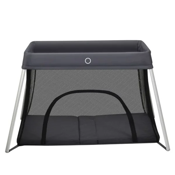 Lit Parapluie pour Bébé 1-3ans avec Matelas Souple et Lavable Parc Pliable Fermeture Eclair Sac de Transport Argent