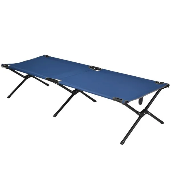 Lits de Camp Pliable 190 x 67 x 42 cm Cadre en Métal Tissu Oxford Robuste Charge 135 kg pour Voyages Camping Plage Bleu