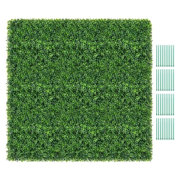 Lot de 12 Panneaux de Buis Artificiels Décorations Murales Carrées 50 x 50 cm Panneaux pour Haie Murale en Polyéthylène Revêtement