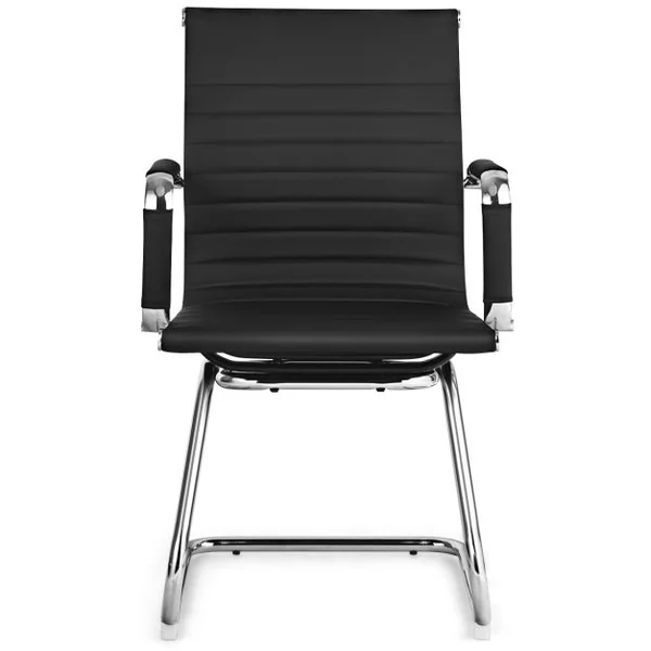 Lot de 2 Fauteuils de Bureau n Cuir PU Modernes Base en Z Robuste Noir