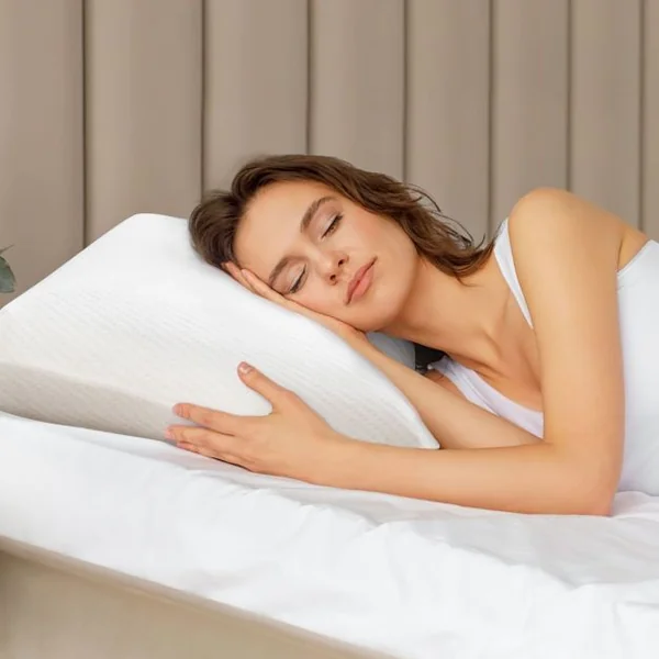 Lot de 2 Oreillers en Mousse à Mémoire de Forme avec Charbon Oreillers Rafraîchissants Découpe 3D Taie d'Oreiller Amovible