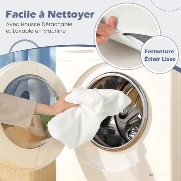 Lot de 2 Oreillers en Mousse à Mémoire de Forme avec Charbon Oreillers Rafraîchissants Découpe 3D Taie d'Oreiller Amovible