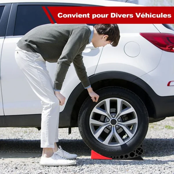 Lot de 2 Rampes de Nivellement pour Voiture 16 T Bande Fluorescente 2 Tapis en Caoutchouc pour Camping-car Véhicules