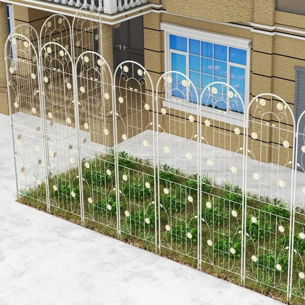 Lot de 2 Treillis de Jardin en Métal 180 x 50 cm Clôture Décorative pour Plante Grimpante Grille Fleurs Antirouille pour Cour Patio Vert
