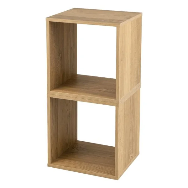 Lot de 2 Étagère de Rangement 2 Cube de Rangement Salon Chambre Bureau Entrée Côte à Côte ou Empilés 38 x 33 x 77 cm
