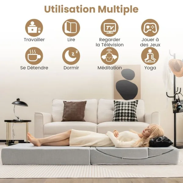 Lot de 3 Coussins de Lecture en Mousse à Haute Densité Oreillers Compensés avec Housse Amovible & Lavable Combinaison Libre
