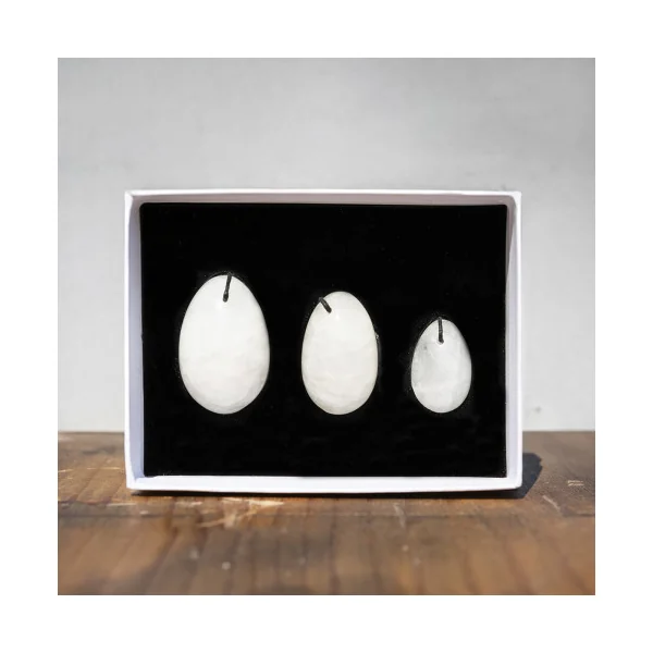 Lot de 3 oeufs de Yoni Cristal de roche qualité A