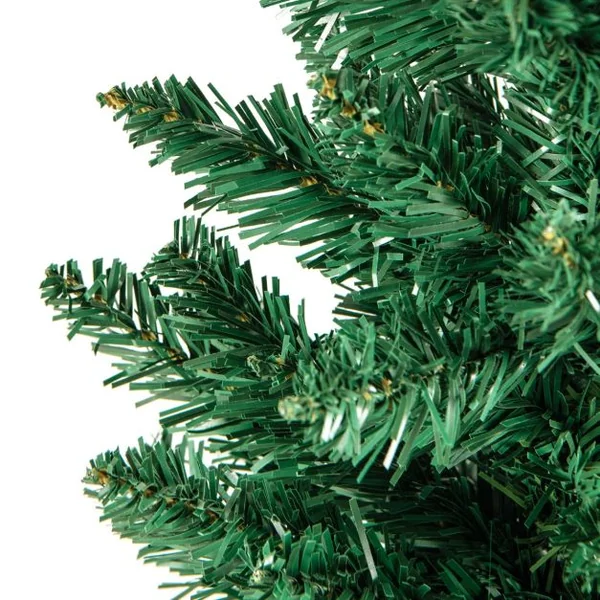 Lot de 3 Sapins de Noël Artificiels 90/120/150 CM avec 120/140/160 Pointes de Branches en PVC, Bases Métalliques avec Ciment