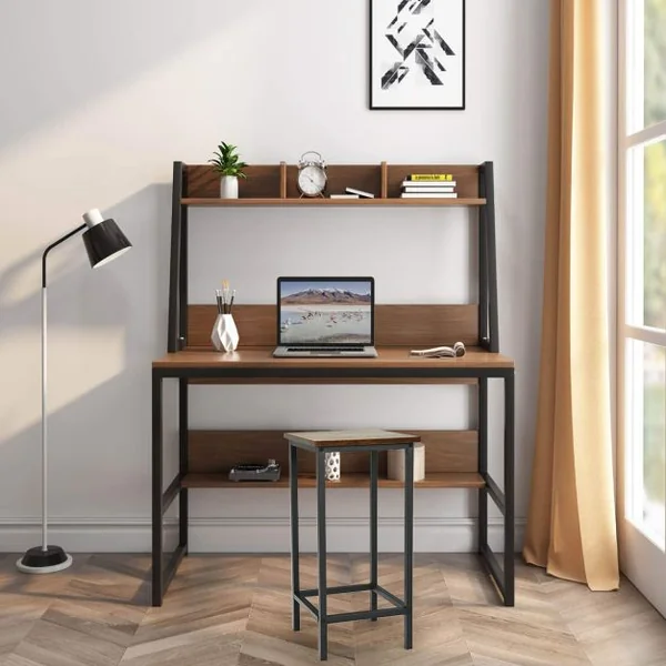 Lot de 4 Tabourets de Bar Avec Repose-Pieds Chaises De Bar Style ModerneTabouret Haut 72 CM Marron