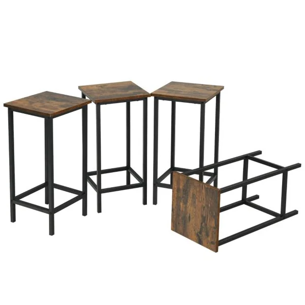 Lot de 4 Tabourets de Bar Avec Repose-Pieds Chaises De Bar Style ModerneTabouret Haut 72 CM Marron