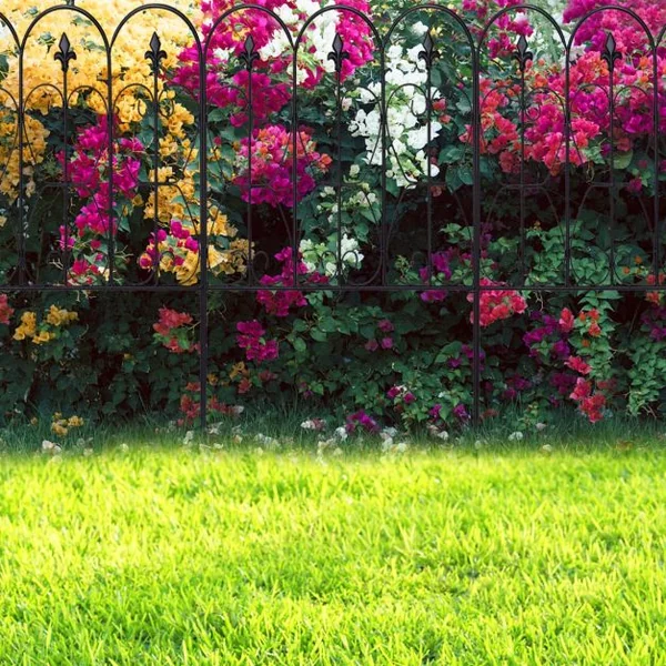 Lot de 5 Clôtures de Jardin Décoratives en Métal Barriere Jardin Exterieur pour Terrasse Aménagement Paysager 60x80CM