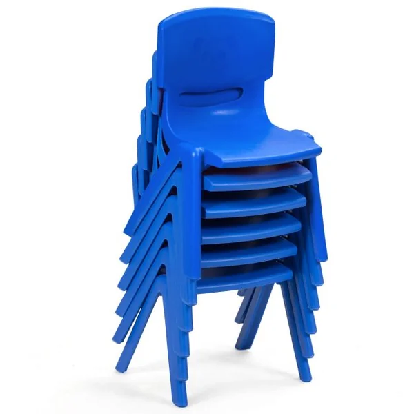 Lot de 6 Chaises pour Enfants Fabriquer en Plastique Multicolore Idéal pour Salle de Jeux Jardin d’Enfant Bleu