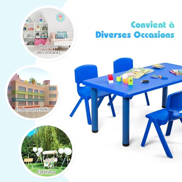 Lot de 6 Chaises pour Enfants Fabriquer en Plastique Multicolore Idéal pour Salle de Jeux Jardin d’Enfant Bleu
