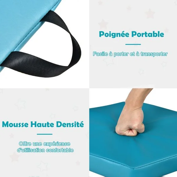 Lot de 6 Coussins de Sol pour Enfants Coussins d’Assise Hexagonaux avec Poignées 38 x 34 x 5 cm