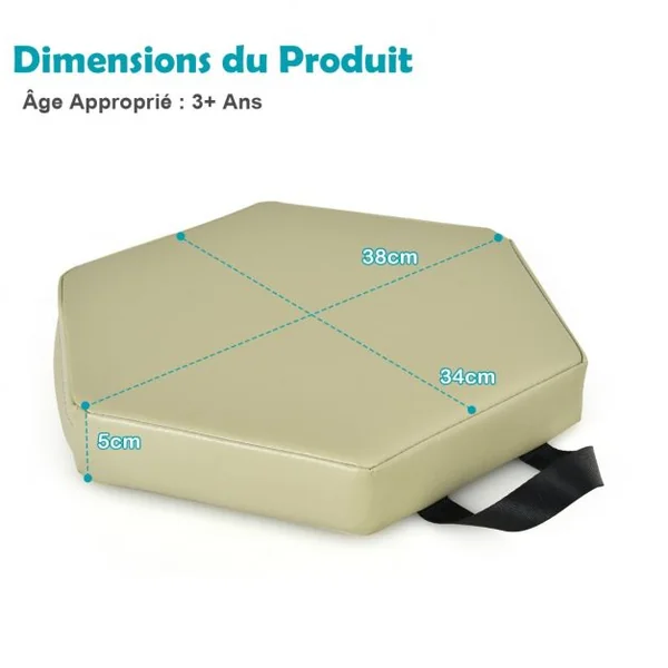 Lot de 6 Coussins de Sol pour Enfants Coussins d’Assise Hexagonaux avec Poignées 38 x 34 x 5 cm