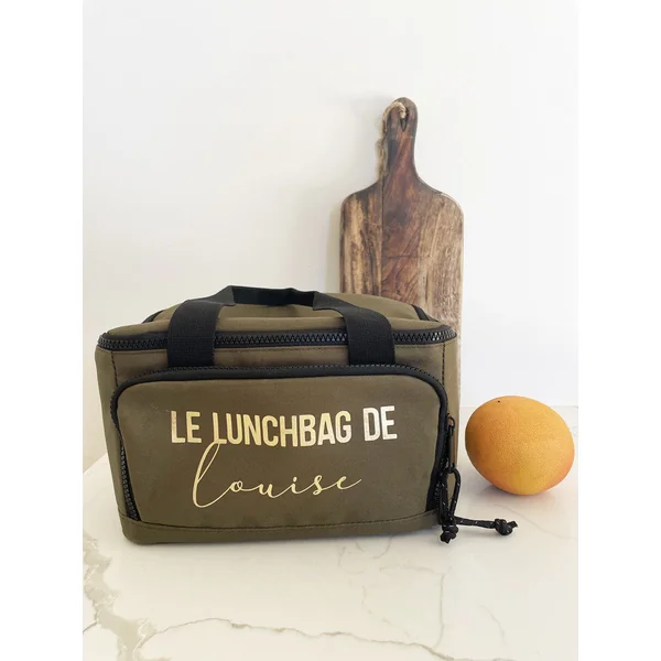Lunchbag Personnalisé Isotherme Kaki pour Enfant - Pratique et Stylé