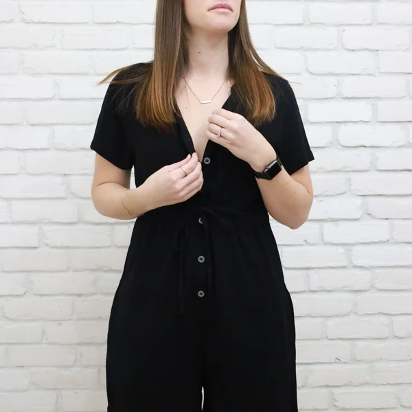 LÉGERS DÉFAUTS - ROMPER en lin - noir