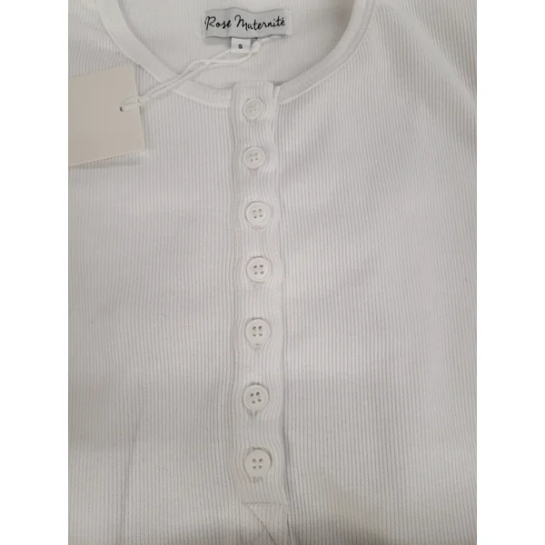 LÉGERS DÉFAUTS - T-shirt TALIA à boutons - blanc