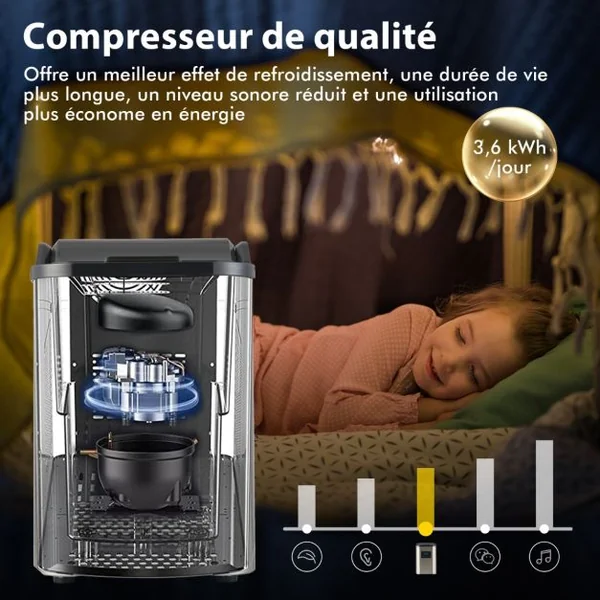 Machine à Glaçons 24kg en 24h Panneau de Contrôle Tactile LED