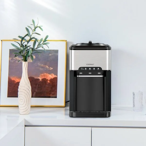 Machine à Glaçons 3 en 1 avec Distributeur d'Eau Froide/Chaude 20 kg en 24h Cube de Glace 6-13 min pour Maison Bureau Bar
