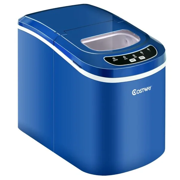 Machine à Glaçons Portable 12KG/24H 9 glaçons par 6-13 Min avec Réservoir 2,2 L et Bac à Glace de 0,7 kg Bleu