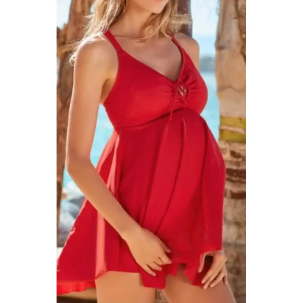 Maillot de Bain 1 Piece Grossesse Style Jupe