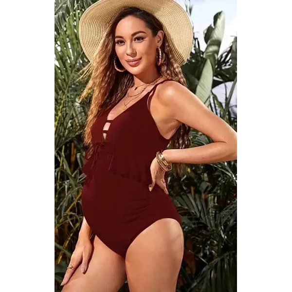Maillot de Bain 1 Piece Grossesse Élégant
