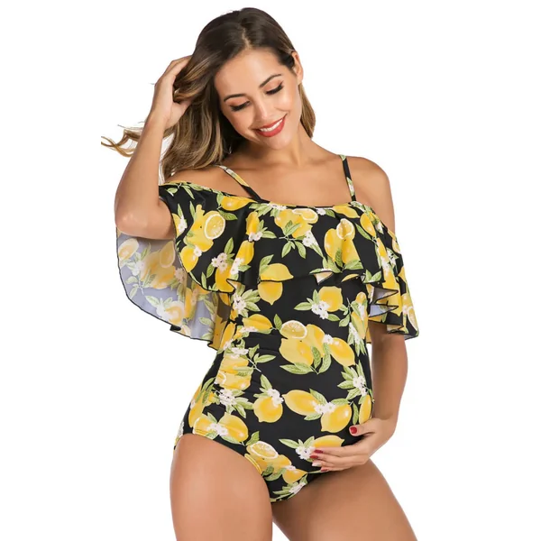 Maillot de Bain Grossesse Motif Citron