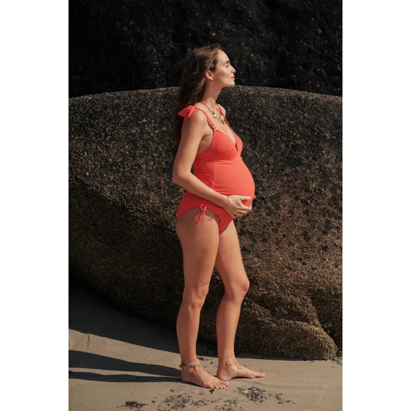 Maillot de Bain Grossesse Porto Vecchio Orange – Élégance Solaire & Confort Absolu
