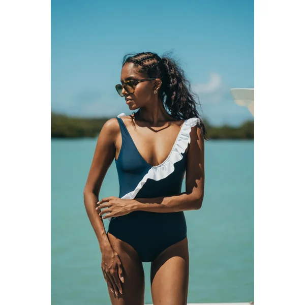 Maillot JULIA - Marine & Blanc