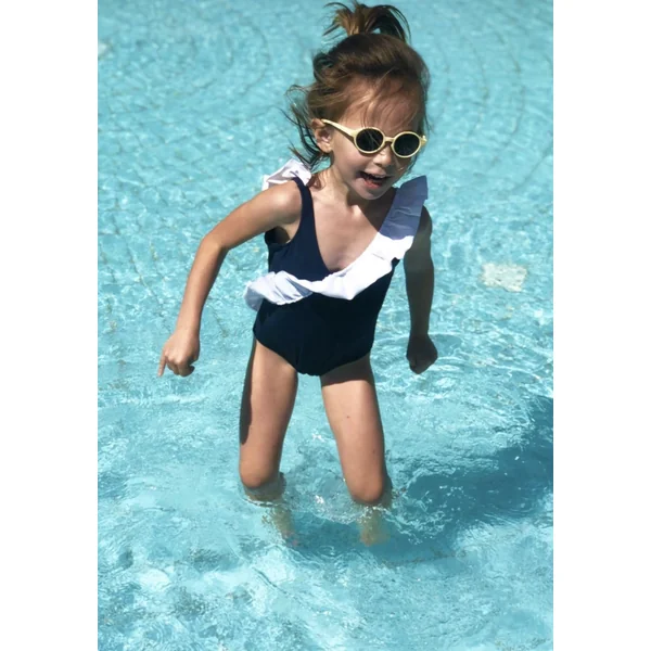 Maillot une pièce JULIA enfant – Bleu marine & Blanc